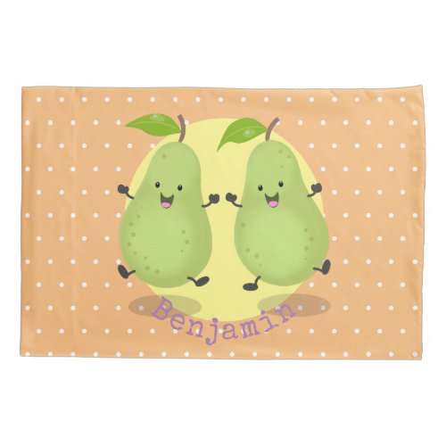 Cute pear pair cartoon illustration pillow case