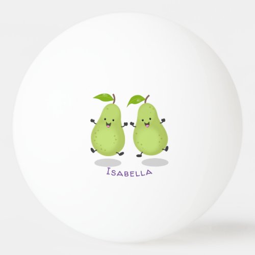 Cute pear pair cartoon illustration ping pong ball