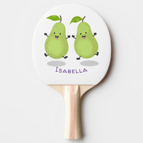 Cute pear pair cartoon illustration ping pong paddle