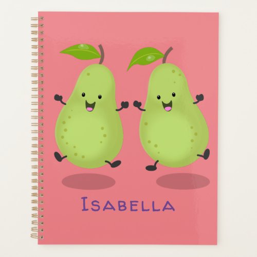 Cute pear pair cartoon illustration planner