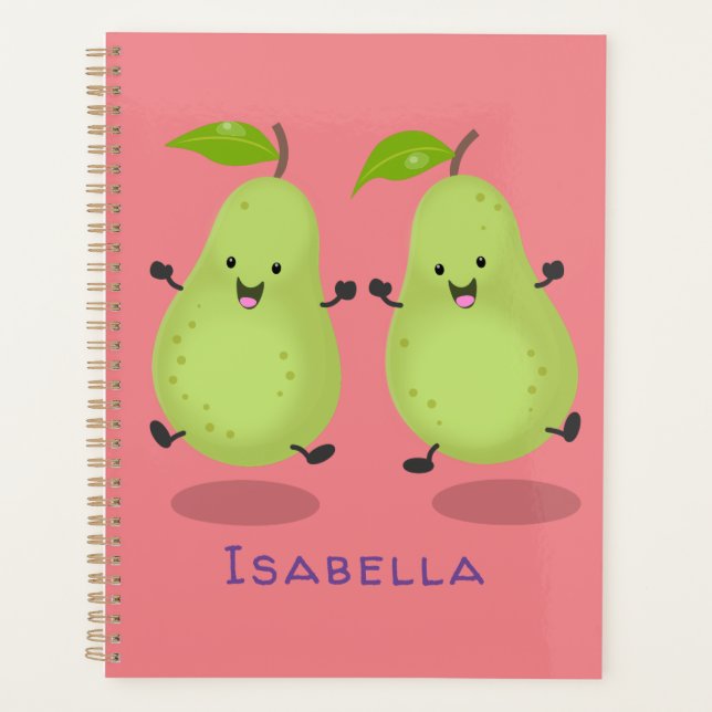 Cute pear pair cartoon illustration planner (Front)