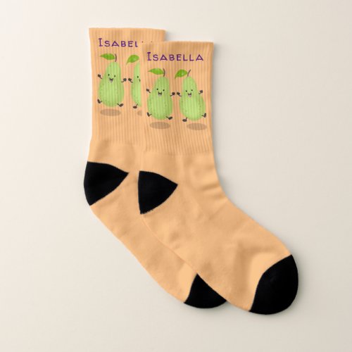 Cute pear pair cartoon illustration socks