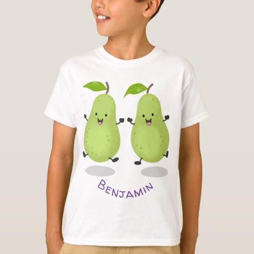 Cute pear pair cartoon illustration T_Shirt