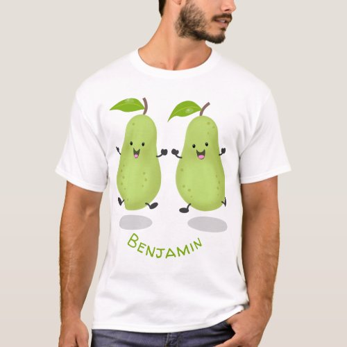 Cute pear pair cartoon illustration T_Shirt