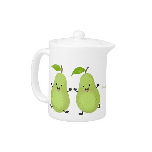 Cute pear pair cartoon illustration teapot