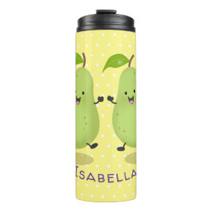 Cute pear pair cartoon illustration thermal tumbler