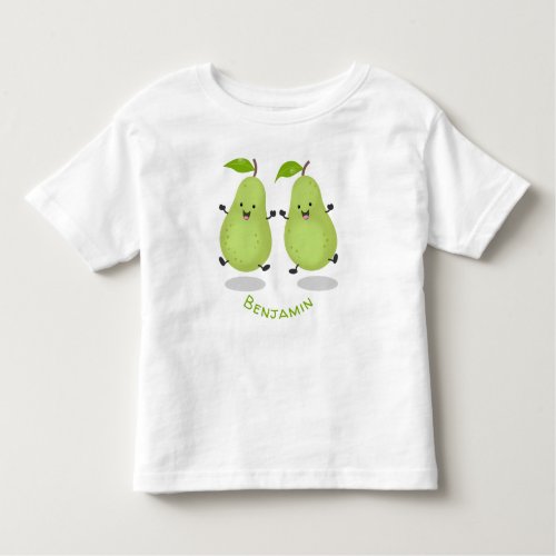 Cute pear pair cartoon illustration toddler t_shirt