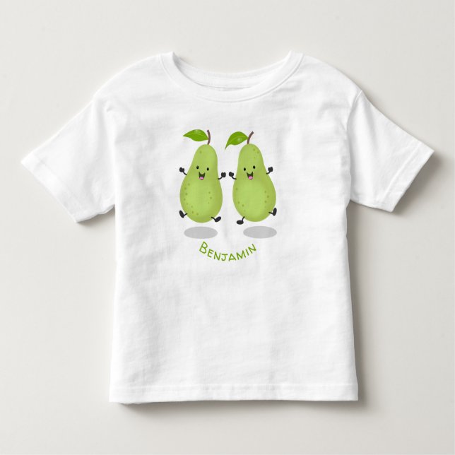 Cute pear pair cartoon illustration toddler t-shirt (Front)