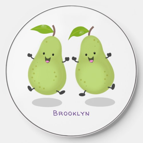 Cute pear pair cartoon illustration wireless charger 