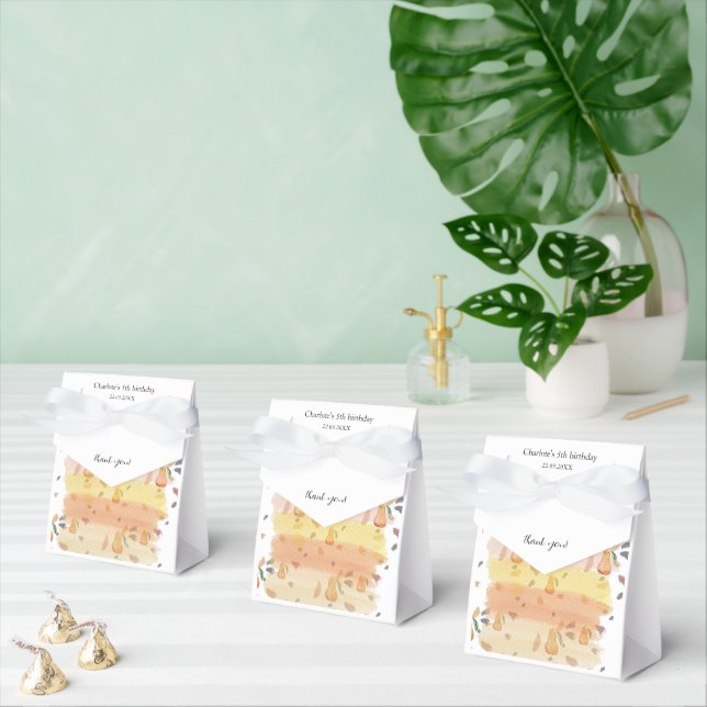 Cute Pear Pattern Watercolor Art Favor Boxes (Multiple)