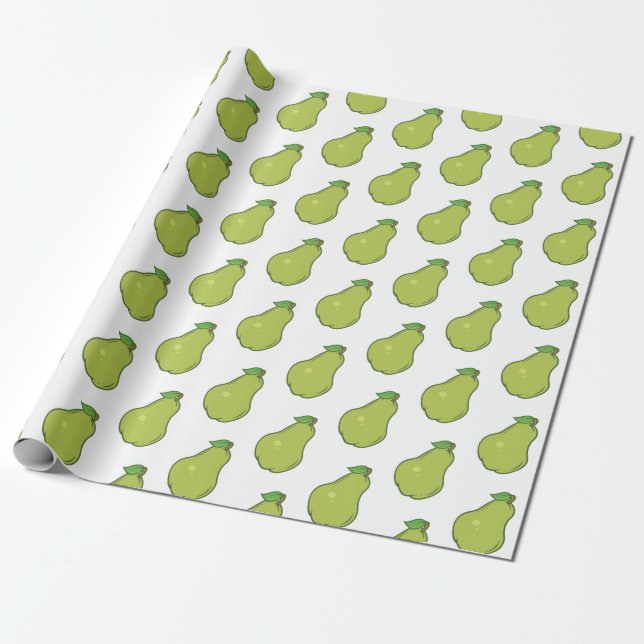 Cute Pear Pattern Wrapping Paper (Unrolled)