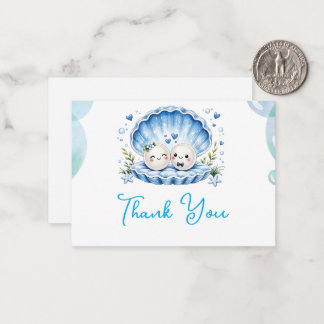 Cute Pearl Love in a Magical Seashell Thank You Note Card