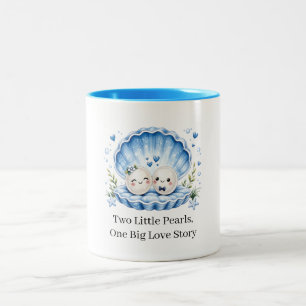 Cute Pearl Love in a Magical Seashell Two-Tone Coffee Mug