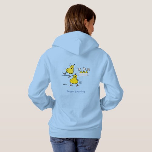 Cute Pears Pairs Skating Cartoon Womens Hoodie