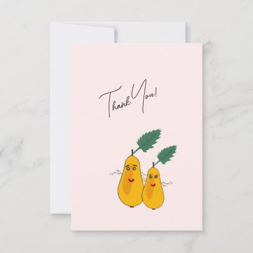 Cute pears thank you card