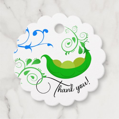 Cute Peas In A Pod Triplets Green Thank You Party  Favor Tags