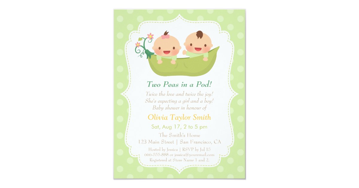 Cute Twin Baby Shower Invitations 9