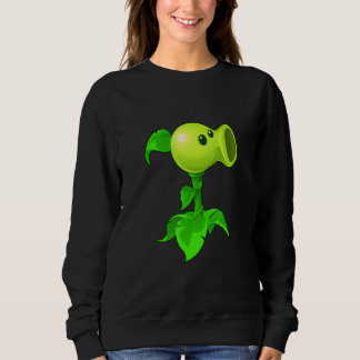 Cute Peashooter Nostalgia Plants And Zombies Leaf  Sweatshirt