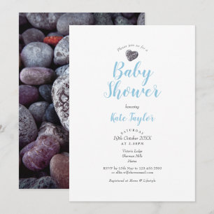 Cute Pebble Heart Baby Shower / Sprinkle Invitation