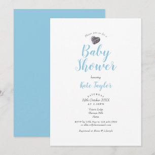 Cute Pebble Heart Baby Shower / Sprinkle Invitation