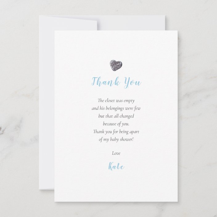 Cute Pebble Heart Baby Shower Thank You Poem Zazzle Com