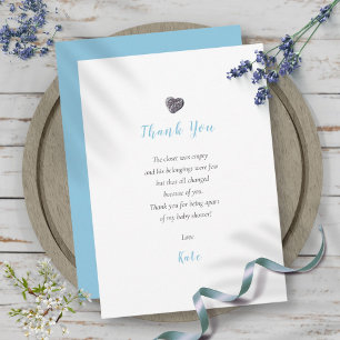 Cute Pebble Heart Baby Shower Thank You Poem Card