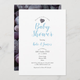 Cute Pebble Heart Couples Baby Shower / Sprinkle Invitation