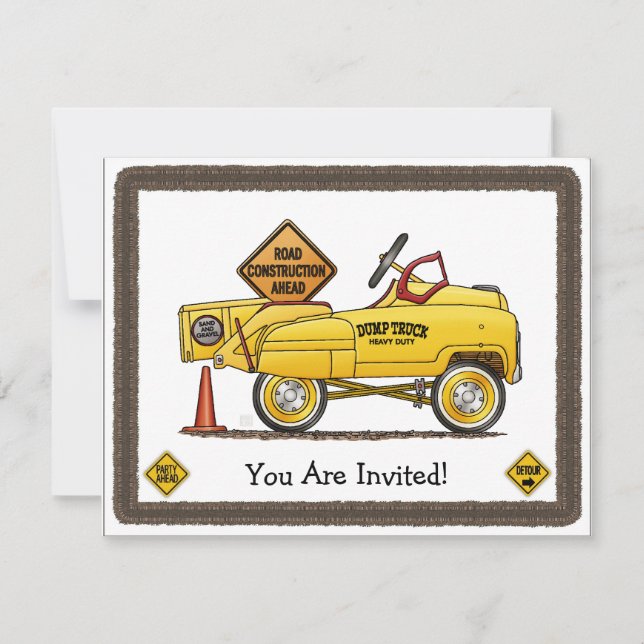 Cute Peddle Truck Peddle Car Invitation (Front)