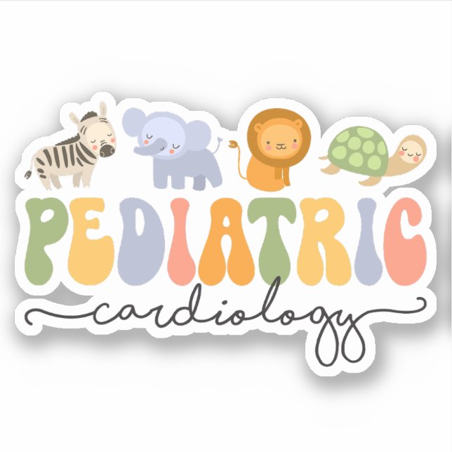 Cute Pediatric Cardiology PCICU Nurse Animal Sticker (Front)