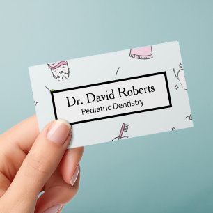 Cute Pediatric Dentistry Clear Business Cards