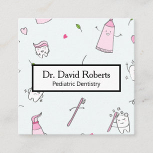 Cute Pediatric Dentistry Square Business Card
