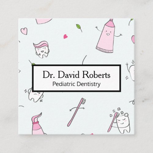Cute Pediatric Dentistry Square Business Card