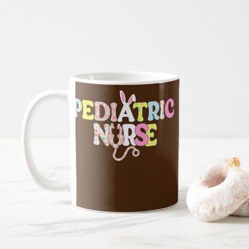 Cute Pediatric Nurse CNA Stethoscope Scrub Bunny Coffee Mug