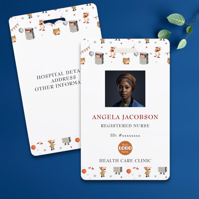 Cute Pediatric Registered Nurse Logo Badge (Creator Uploaded)