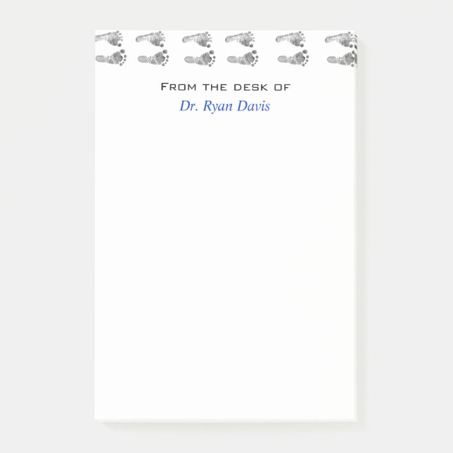 Cute Pediatrician Baby Foot Prints. Post-it Notes (Front)