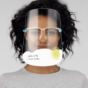 Cute Pediatrics Sun and Cloud Illustration Face Shield
