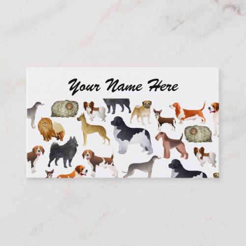 Cute Pedigree Pet Dog Wallpaper Design Business Card