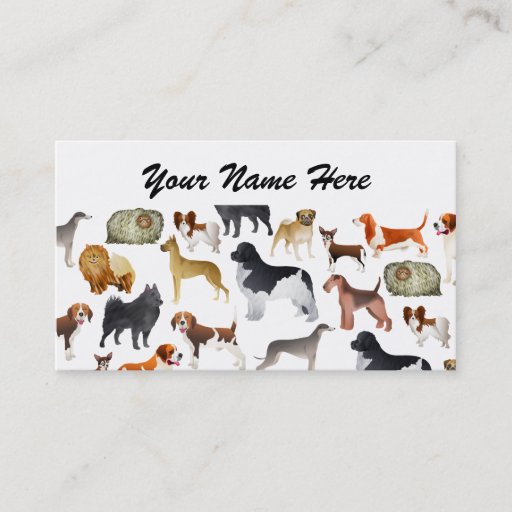 Customizable Cute Pedigree Pet Dog Wallpaper Design Business Card