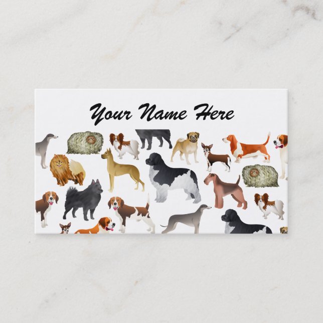 Cute Pedigree Pet Dog Wallpaper Design Business Card (Front)