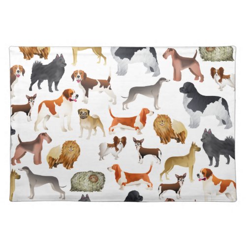 Cute Pedigree Pet Dog Wallpaper Design Placemat