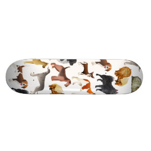Cute Pedigree Pet Dog Wallpaper Design Skateboard