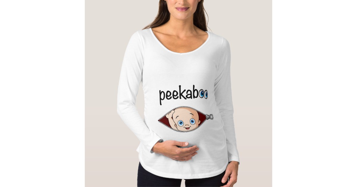 Cute Peek A Boo Baby Maternity Shirt
