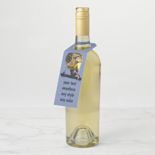 Cute Peek a Boo birdie Bottle Hanger Tag