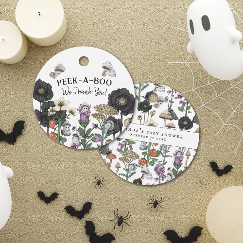 Cute Peek_a_Boo Halloween Baby Shower Favors Favor Tags