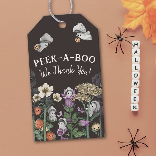 Cute Peek_a_Boo Halloween Baby Shower Favors Gift Tags