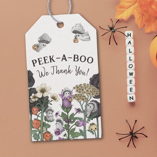 Cute Peek_a_Boo Halloween Baby Shower Favors Gift Tags