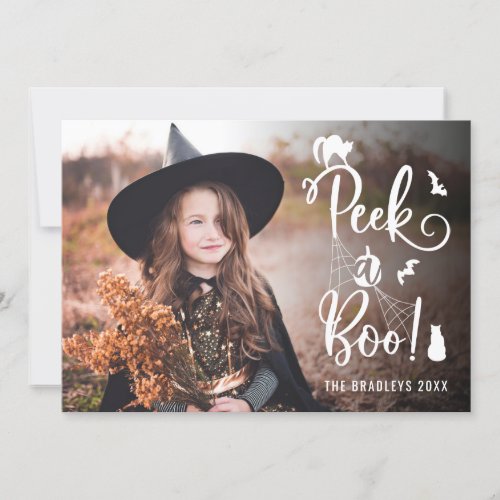 Cute Peek a Boo Halloween Photo Card