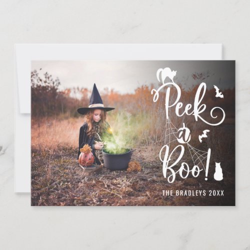 Cute Peek a Boo Halloween Photo Card