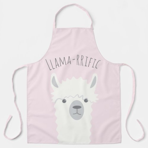 Cute Peek_a_boo Llama Llama_rrific Pink Funny Apron