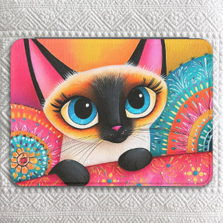 Cute Peek Pink and Orange Siamese Cat Painting Kindle Cover